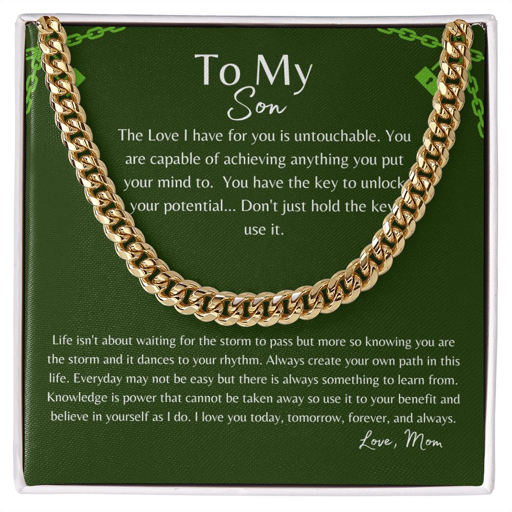 To My Son | Unlock Your Potential | Cuban Link Chain