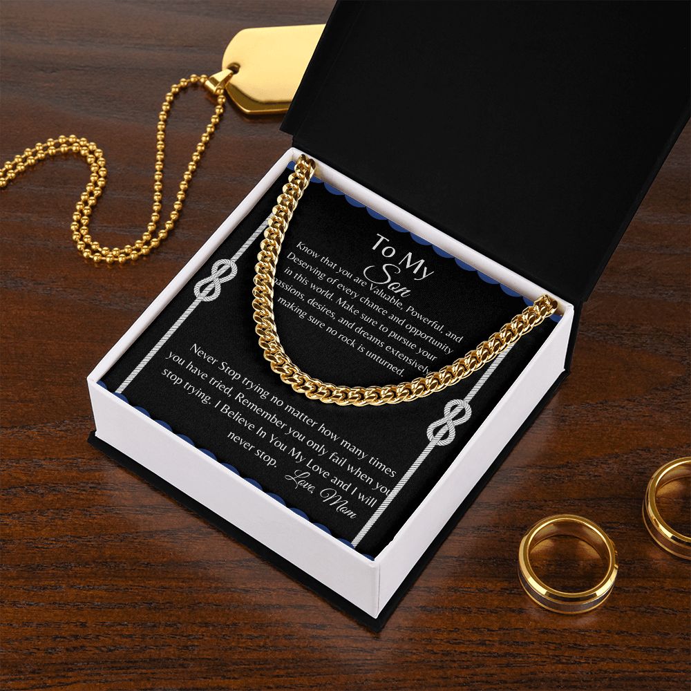 To My Son | My Son Deserves The World | Cuban Link Chain