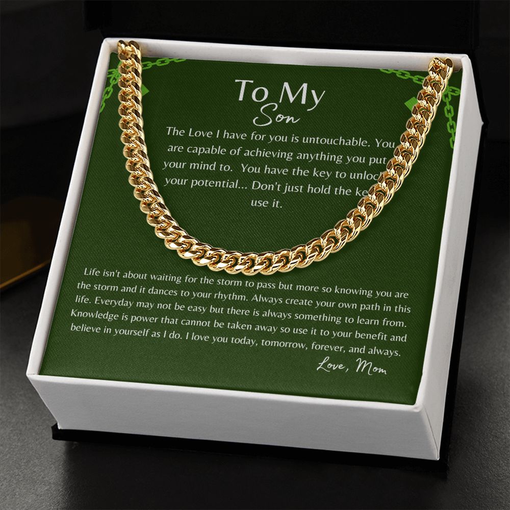 To My Son | Unlock Your Potential | Cuban Link Chain