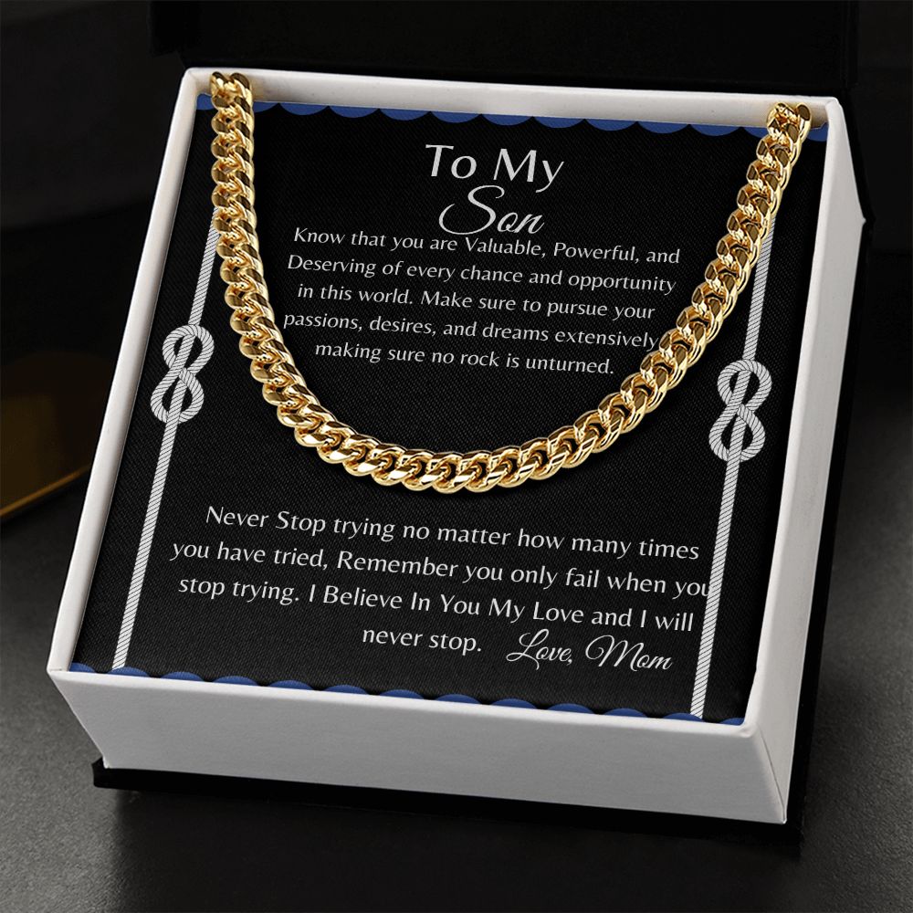 Golf Gifts For Men, To Our Golf Son, Cuban Link Chain, Gift for Son, Gift  from M