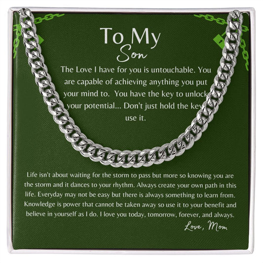 To My Son | Unlock Your Potential | Cuban Link Chain