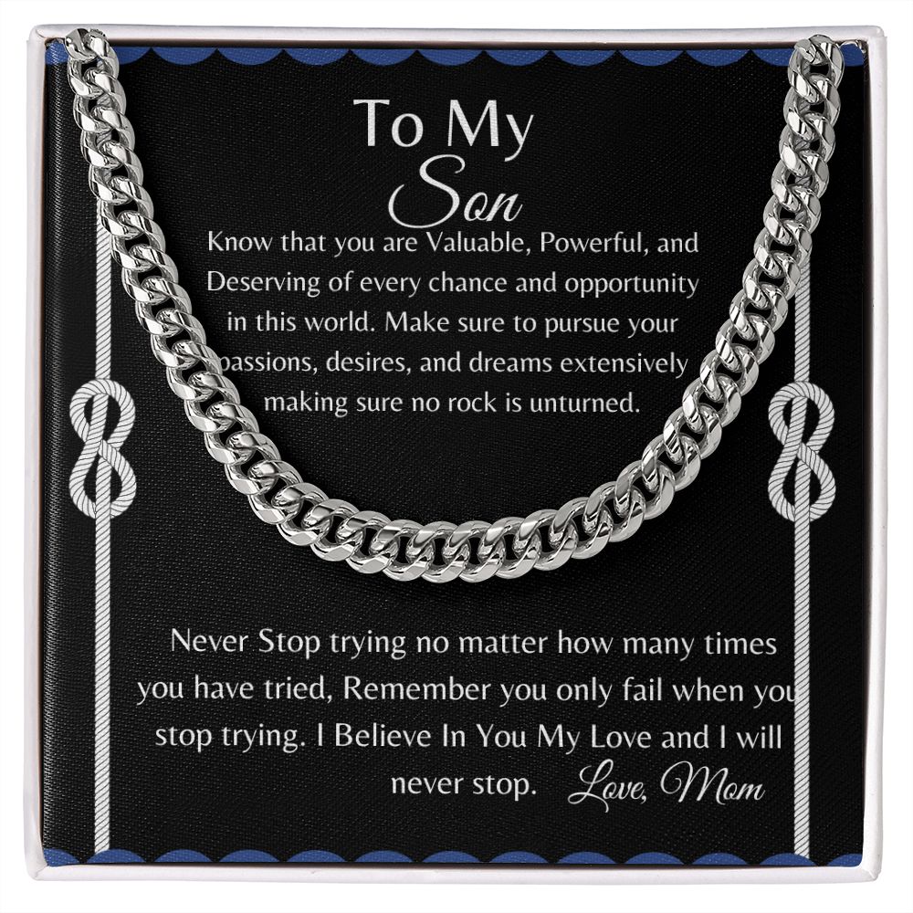 To My Son | My Son Deserves The World | Cuban Link Chain