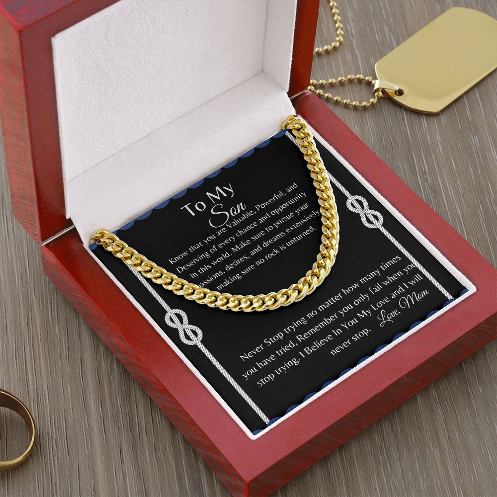 To My Son | My Son Deserves The World | Cuban Link Chain