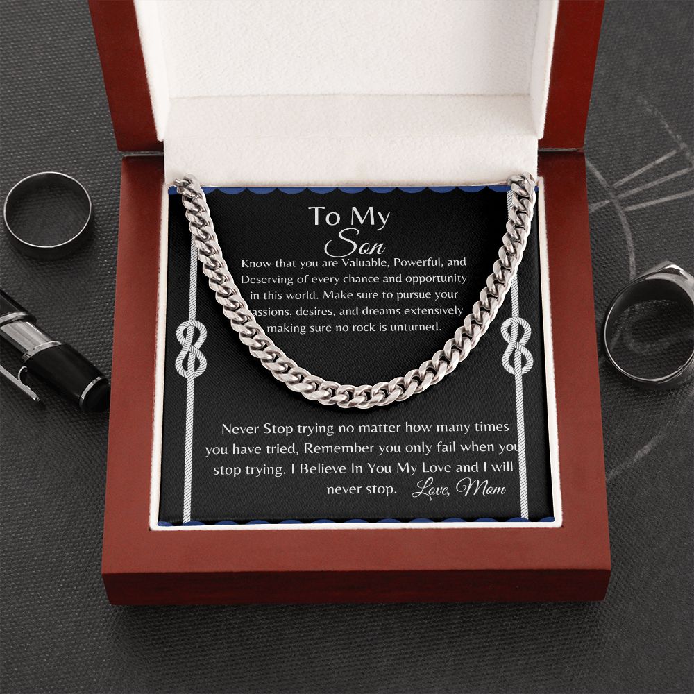 To My Son | My Son Deserves The World | Cuban Link Chain